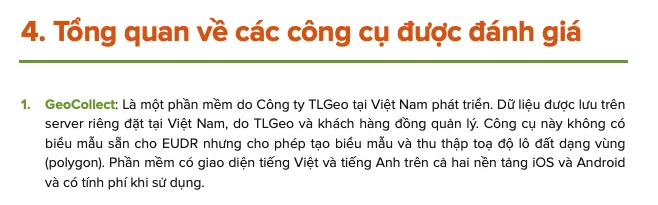 Geocollect trong bài đánh giá