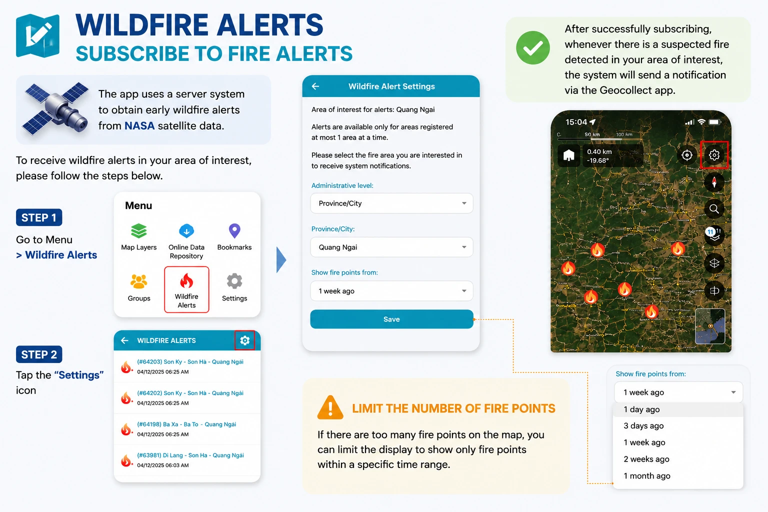 Forest Fire Alert in Geocollect